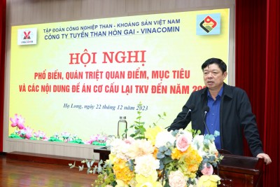 Đồng chí Phạm Hồng Thanh - Bí thư Đảng ủy, Giám đốc Công ty phổ biến các nội dung của Đề án