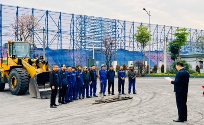 Cán bộ, công nhân Phân xưởng Kho Cảng Làng Khánh 2 tham gia diễn tập phương án PCTT - TKCN năm 2026.